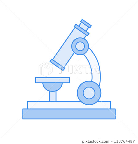 藍色單色顯微鏡插圖 133764497