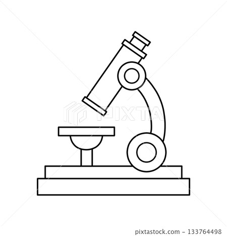 黑白線畫顯微鏡插圖 黑白線畫顯微鏡插圖 133764498
