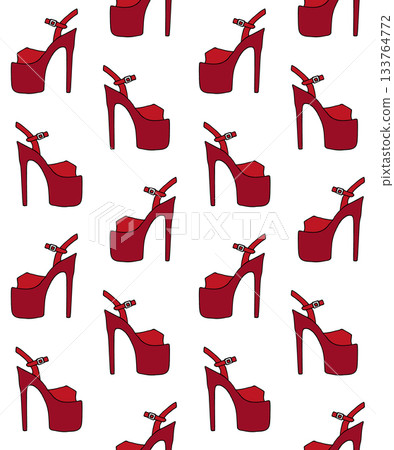 Vector seamless pattern of pole dance shoe Vector seamless pattern of pole dance shoe 133764772