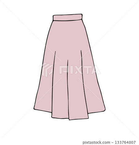 Vector hand drawn sketch doodle colored skirt 133764807
