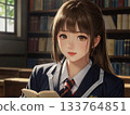 讀書的女學生 133764851