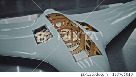 Inner Shell of Military Grade UAV Clearly Visible With Its Structural Frame 133765019
