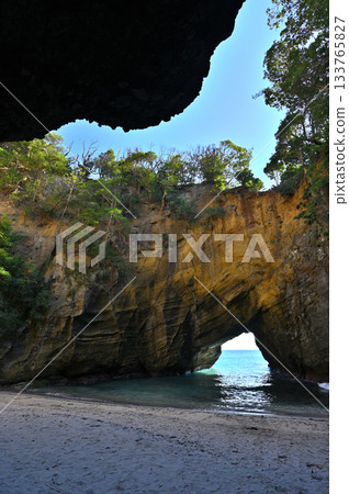 Vertical composition of Ryugu Sea Cave, the mysterious cave of Izu Vertical composition of Ryugu Sea Cave, the mysterious cave of Izu 133765827