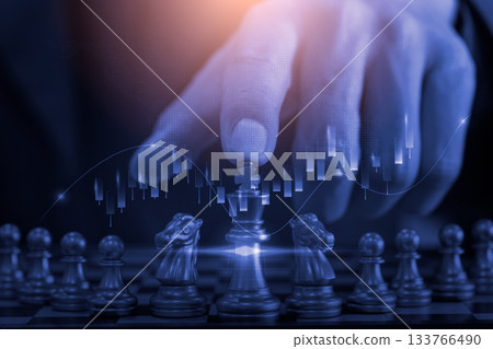 Stock market or forex trading graph and candlestick chart suitable for financial investment concept. Economy trends background for business idea and all art work design. Abstract finance background. 133766490