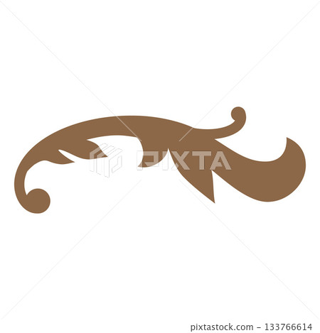 Antique gold swirl with curved lines, abstract border in baroque style. Antique gold swirl with curved lines, abstract border in baroque style. 133766614