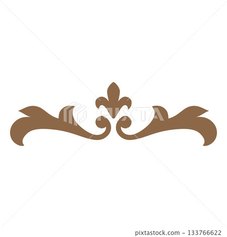 Fancy text divider vintage ornate frame, vector brown decorative element, floral art separator elegant vignette ornament 133766622