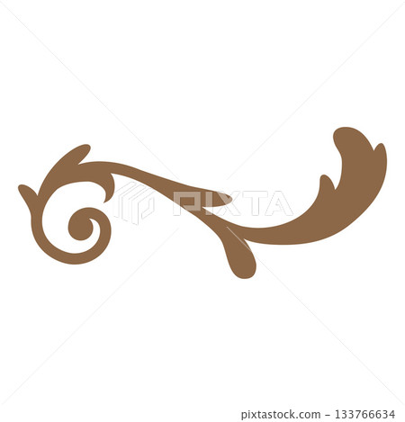 Abstract floral decorative border, in gold, antique arabesque. 133766634