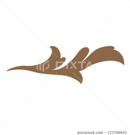 Whimsical vintage gold-colored swirl in the Baroque and Renaissance styles, decorative border. 133766642