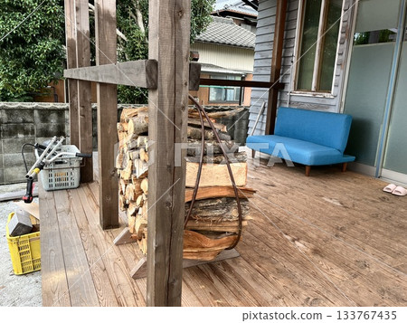 Firewood loop Firewood loop on the terrace Firewood loop Firewood loop on the terrace 133767435