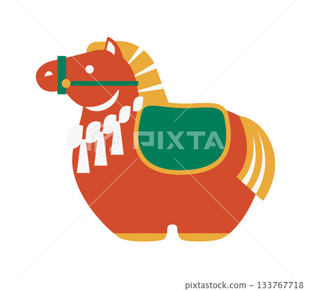 紅色駿馬吉祥物新年裝飾插圖素材 紅色駿馬吉祥物新年裝飾插圖素材 133767718