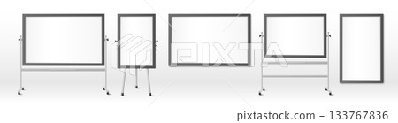 Different office whiteboards set on background 133767836
