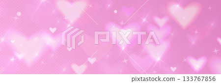 Pink bokeh heart background with glitter effects 133767856