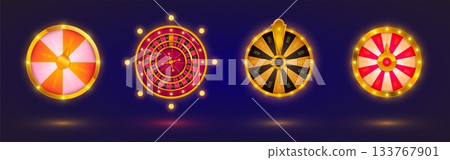 Wheel of fortune casino game with roulette spin 133767901
