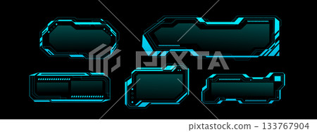 Tech frame interface with HUD gaming elements 133767904
