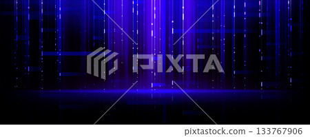 Abstract digital tech bg with glowing blue lines 133767906