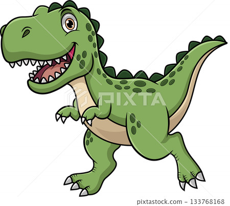 Cartoon happy tyrannosaurus rex Cartoon happy tyrannosaurus rex 133768168