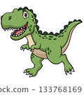 Cartoon happy tyrannosaurus rex 133768169