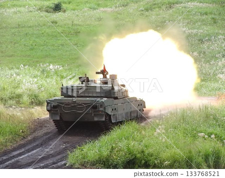 Ground Self-Defense Force Type 10 tank firing Ground Self-Defense Force Type 10 tank firing 133768521