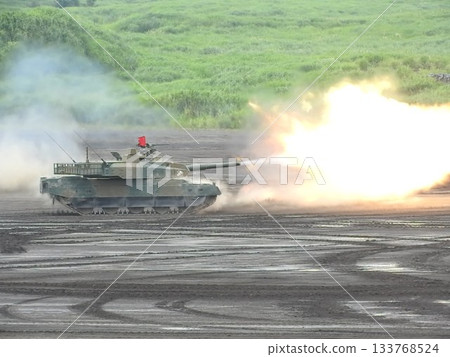 Ground Self-Defense Force Type 10 tank firing 133768524