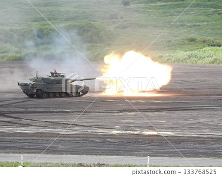 Ground Self-Defense Force Type 90 tank firing Ground Self-Defense Force Type 90 tank firing 133768525