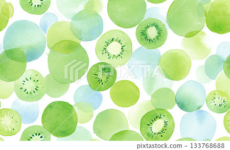 美麗的綠色波點和奇異果圖案 美麗的綠色波點和奇異果圖案 133768688