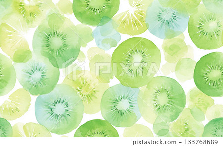 新鮮的獼猴桃食材散落在白色背景上 新鮮的獼猴桃食材散落在白色背景上 133768689