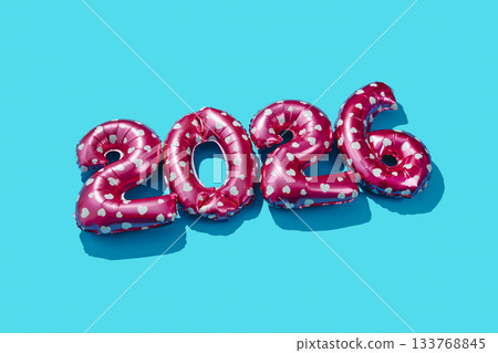 pink balloons form number 2026 as the new year pink balloons form number 2026 as the new year 133768845