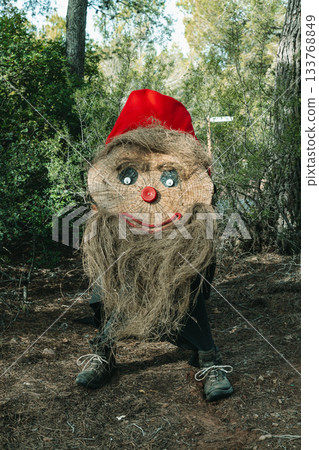 a tall Tio de Nadal with a long straw beard 133768849