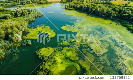 Agricultural Runoff And Water Pollution. Toxic Algae 133769331