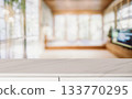 Marble countertop with blurred modern living room background 133770295
