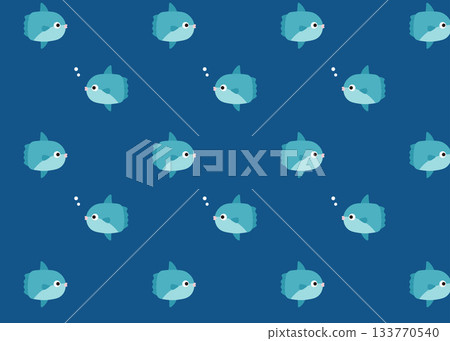 海洋翻車魚水下圖案壁紙 133770540