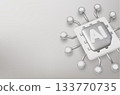 3d Vector AI Chip, AI in science and business, Technology and engineering concept. 133770735