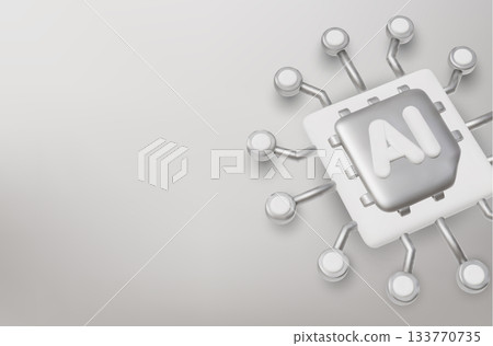 3d Vector AI Chip, AI in science and business, Technology and engineering concept. 3d Vector AI Chip, AI in science and business, Technology and engineering concept. 133770735