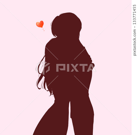 Man and woman hugging silhouette 133771455