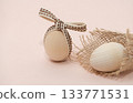 Wooden eggs. Easter concept. Decoration, craft, DIY. High quality photo 133771531