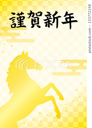 馬年新年賀卡素材,金馬日式圖案背景 02 馬年新年賀卡素材,金馬日式圖案背景 02 133772248