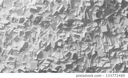 許多排列不規則的白色立方體 133772480