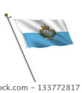 San Marino flagpole 3d illustration 133772817