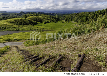 七月底的荻木梯田（熊本縣阿蘇郡宇布山村） 133773137