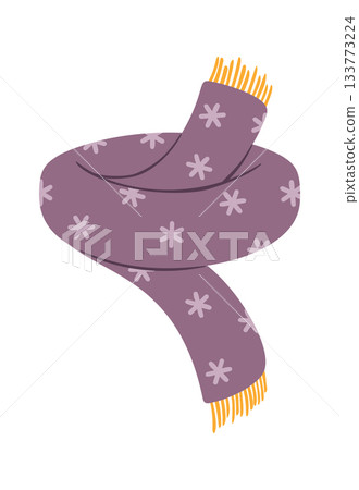 Knitted winter scarf snowflakes print Knitted winter scarf snowflakes print 133773224