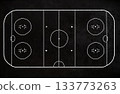 hockey field hand drawn with chalk on blackboard 133773263