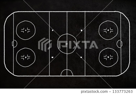 hockey field hand drawn with chalk on blackboard hockey field hand drawn with chalk on blackboard 133773263