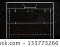 rugby field hand drawn with chalk on blackboard 133773266