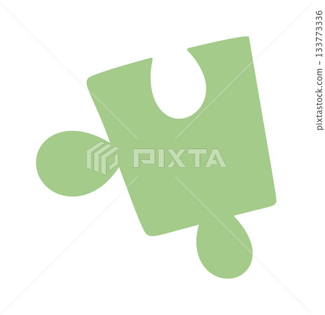 Green puzzle piece children toy 133773336