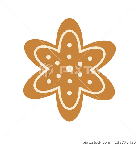 Cute cartoon Christmas gingerbread man. Isolated white background. Vector illustration Cute cartoon Christmas gingerbread man. Isolated white background. Vector illustration 133773459