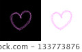 Hand-drawn pink heart particle illustration (transparent background PNG) 133773876