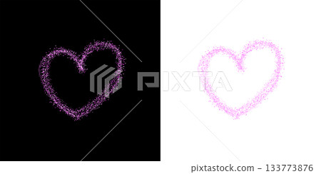 手繪粉紅色心形粒子插圖(透明背景PNG) 手繪粉紅色心形粒子插圖(透明背景PNG) 133773876