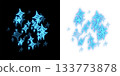 Blue glowing magic effect glitter material (transparent background PNG) 133773878