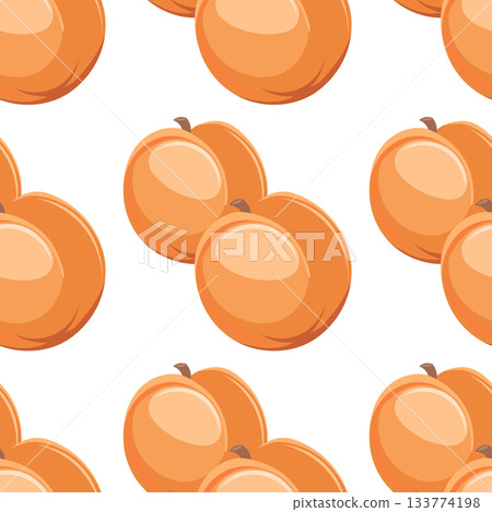 Seamless pattern of ripe apricots. Cute fruity background. Seamless pattern of ripe apricots. Cute fruity background. 133774198