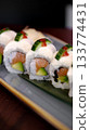 A shot of tasty sushi up close 133774431